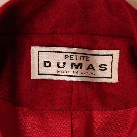 Vintage DUMAS Women's Blazer Size 10 Petite 100% Wool Jacket gold buttons USA - Picture 5 of 16